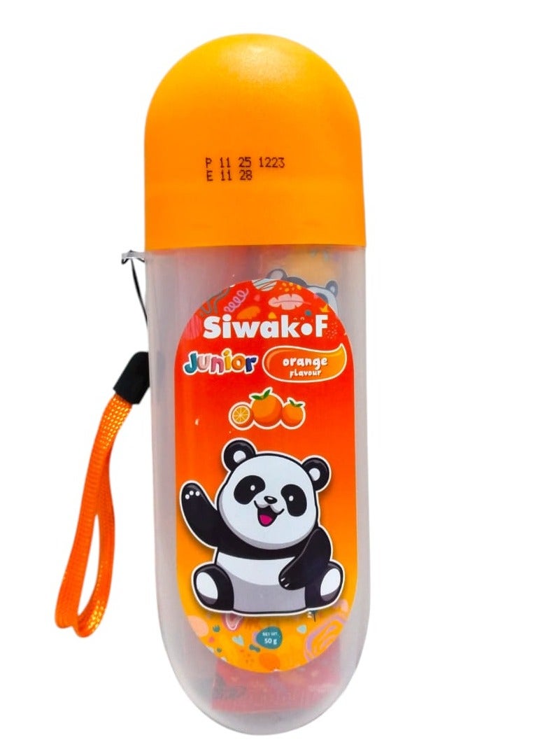 Children's toothpaste with orange scent, brush + bag - 50g